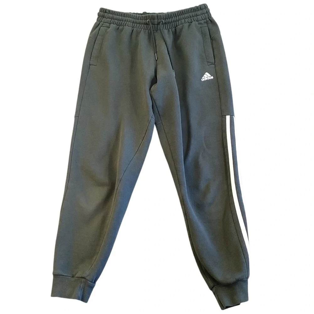 Adidas Men’s Grey Jogger Sweatpants, Size Small Style FS2774